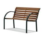 Panca da giardino Parco 80 x 62 x 122 cm acciaio legno nero - 25035