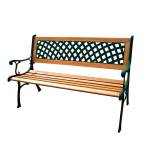 Panca da giardino Rombo 74 x 52 x 125 cm ghisa legno nero - 25034