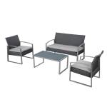 Salotto Alicante bianco grigio set 4 elementi - 25024