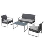 Salotto Alicante nero grigio set 4 elementi - 25023