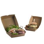Scatole per hamburger Street Food in carta kraft 16 x 16 x 9 cm - 24362