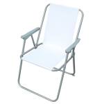 Sedia pieghevole Relax 76 x 47 x 53 cm acciaio verniciato PVC bianco - 25037