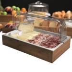 Set espositore buffet 53 x 32 cm acacia melamina naturale - 24348