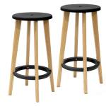 Sgabelli Woody nero faggio set 2 pezzi - 20239