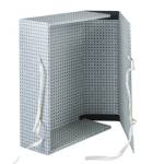 Scatola archivio in legno con fettuccia 38 x 27 cm dorso 12 cm grigio - 6375