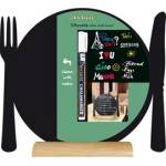 Lavagna da tavolo Silhouette 24 x 25 cm forma piatto nero - 13495