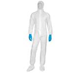 Tuta di protezione da rischio chimico DT115 monouso taglia L bianco - 18596