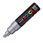 Marcatore Uni Posca PC8K punta a scalpello 8 mm argento - 15830