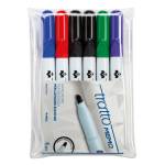 Pennarello a secco Memo per lavagne cancellabili punta conica 2,5 mm astuccio 6 colori - 15596