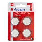 Blister 4 MicroPile a pastiglia CR2430 - litio - 3 V - Verbatim - 49534 - 23942495345 - DMwebShop