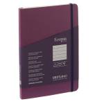 Taccuino EcoQua Plus - con elastico - rilegatura cucita - A5 - 5 mm - 80 fogli - righe - vino - Fabriano - 19621012 - 8001348220572 - DMwebShop