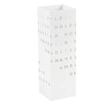 Portaombrelli 15,5 x 15,5 x 49 cm metallo verniciato fantasia lettere bianco - 25326