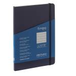 Taccuino Ecoqua Plus con elastico rilegatura cucita A5,5 mm 80 fogli righe blu scuro - 25706