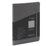 Taccuino Ecoqua Plus con elastico spiralato A5,70 fogli righe antracite - 25700