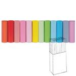 Rotolo carta regalo 2 mt x 70 cm fantasie righe e pois espositore 50 pezzi - 26869