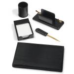 Servizio scrittoio art 119 nero in similpelle 5 componenti - 26664