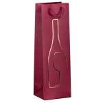 Shopper portabottiglie con manici in corda 12 x 37 x 9 cm rosso - 26652