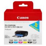 Multipack Cartucce CANON Inkjet PGI 550 PB CLI 551 confezione 6 cartucce 6496B005 Originale - 7811