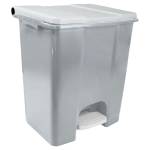 Contenitore mobile Ecoconti a pedale 60 lt plastica riciclata grigio bianco - 27492