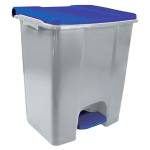 Contenitore mobile Ecoconti a pedale 60 lt plastica riciclata grigio blu - 27490