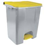 Contenitore mobile Ecoconti a pedale 60 lt plastica riciclata grigio giallo - 27489