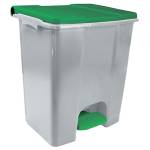Contenitore mobile Ecoconti a pedale 60 lt plastica riciclata grigio verde - 27497
