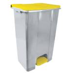 Contenitore mobile Ecoconti a pedale 80 lt plastica riciclata grigio giallo - 27486