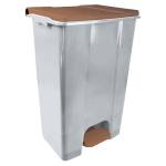 Contenitore mobile Ecoconti a pedale 80 lt plastica riciclata grigio marrone - 27495