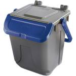 Contenitore portarifiuti Ecology con sportello e maniglione 25 lt grigio blu - 27505