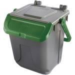 Contenitore portarifiuti Ecology con sportello e maniglione 25 lt grigio verde - 27502