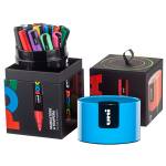 Gift Box c coperchio blu 18 marcatori Uni Posca PC5M punta media colori assortiti - 27269