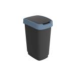 Pattumiera con coperchio basculante 25 lt 33,3 x 25,2 x 47,6 cm PPL nero blu - 27510