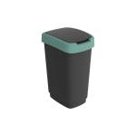 Pattumiera con coperchio basculante 25 lt 33,3 x 25,2 x 47,6 cm PPL nero verde scuro - 27511