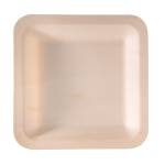 Piatto piano monouso quadrato 21,5 x 21,5 cm legno colore naturale - 27208