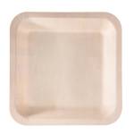 Piatto piano monouso quadrato 25 x 25 cm legno colore naturale - 27209