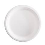Piatto piano monouso rotondo diametro 23 cm canna da zucchero bianco - 27215