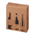 Scatola Wine Pack 3 bottiglie 30,5 x 10,8 x 36,8 cm cartone doppia onda avana - 27401