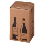 Scatola Wine Pack 4 bottiglie 21,2 x 20,4 x 36,8 cm cartone doppia onda avana - 27400