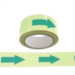 Nastro fotoluminescente adesivo 4 cm x 10 mt giallo frecce verdi - 27588