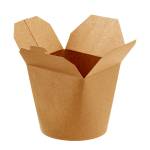 Contenitori rotondi da asporto 9,8 x 8,5 x 9,2 cm carta kraft PE avana - 28149