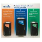 Pannello per protezione e lavaggio delle mani con 3 dispenser - 28794