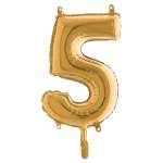 Palloncino - numero 5 - H 36 cm - mylar - oro - Big Party - 42705 - 8020834427059 - DMwebShop