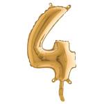 Palloncino numero 4 H 36 cm mylar oro - 12067