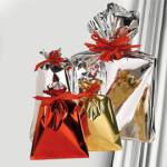 Busta regalo senza patella adesiva 50 x 75 cm 30 micron PPL metal lucido argento - 29336