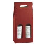 Scatola 2 bottiglie 18 x 9 x 38,5 cm cartone seta bordeaux - 29343