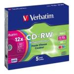 Scatola 5 CD RW DataLife Plus slim case 8X 10X serigrafato colorato 700MB - 939