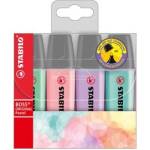 Evidenziatore Boss Original Pastel - punta a scalpello - tratto 2 - 5 mm - colori assortiti - busta 4 pezzi - Stabilo - 70/4-2 - 4006381492867 - DMwebShop
