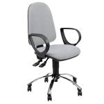 Sedia OPERATIVA Jupiter - JPLY-BRJ-PT - vera pelle - grigio chiaro - con braccioli - Unisit - JPLY/BRJ/PT - DMwebShop