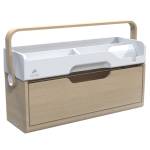 Organizer portatile da scrivania Ergobox S - 42,5 x 23 x 15 cm - legno-PET-ABS - legno-bianco-grigio - Alba - DKBOX - 3129710017713 - DMwebShop