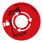 Coperchio raccolta metallo per cestino 133R diametro 38 cm PVC rosso Cep 1009360151 - 10008